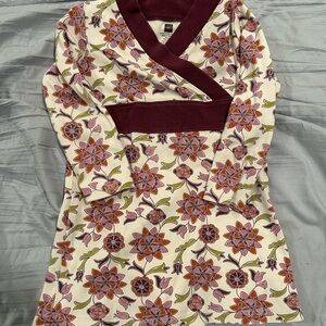 Tea Collection Burgundy and Floral Dress